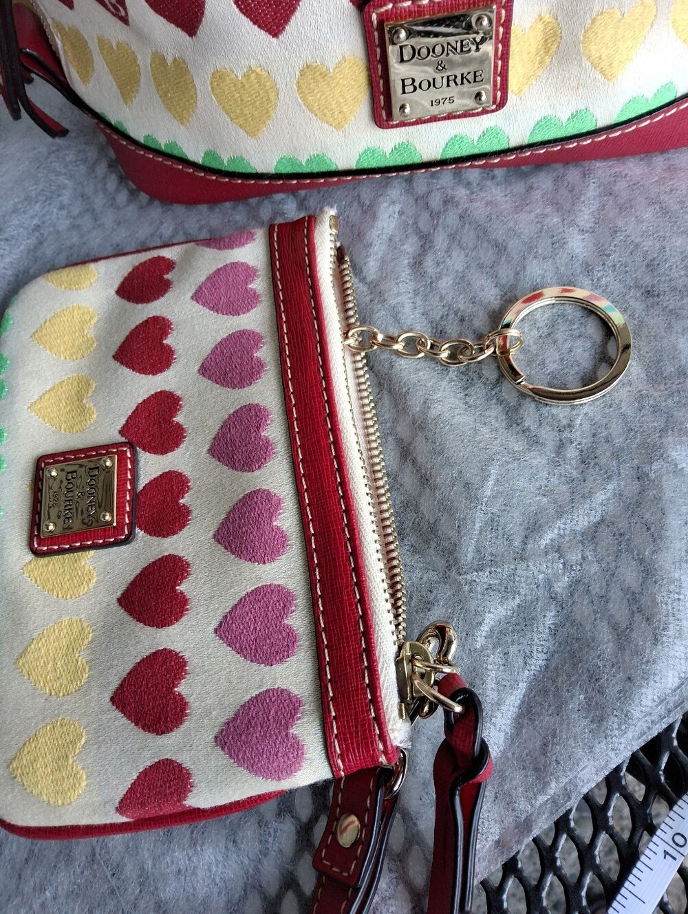 Dooney & Bourke Vintage Multicolor Heart Print Crossbody & Wristlet - Picture 13 of 16
